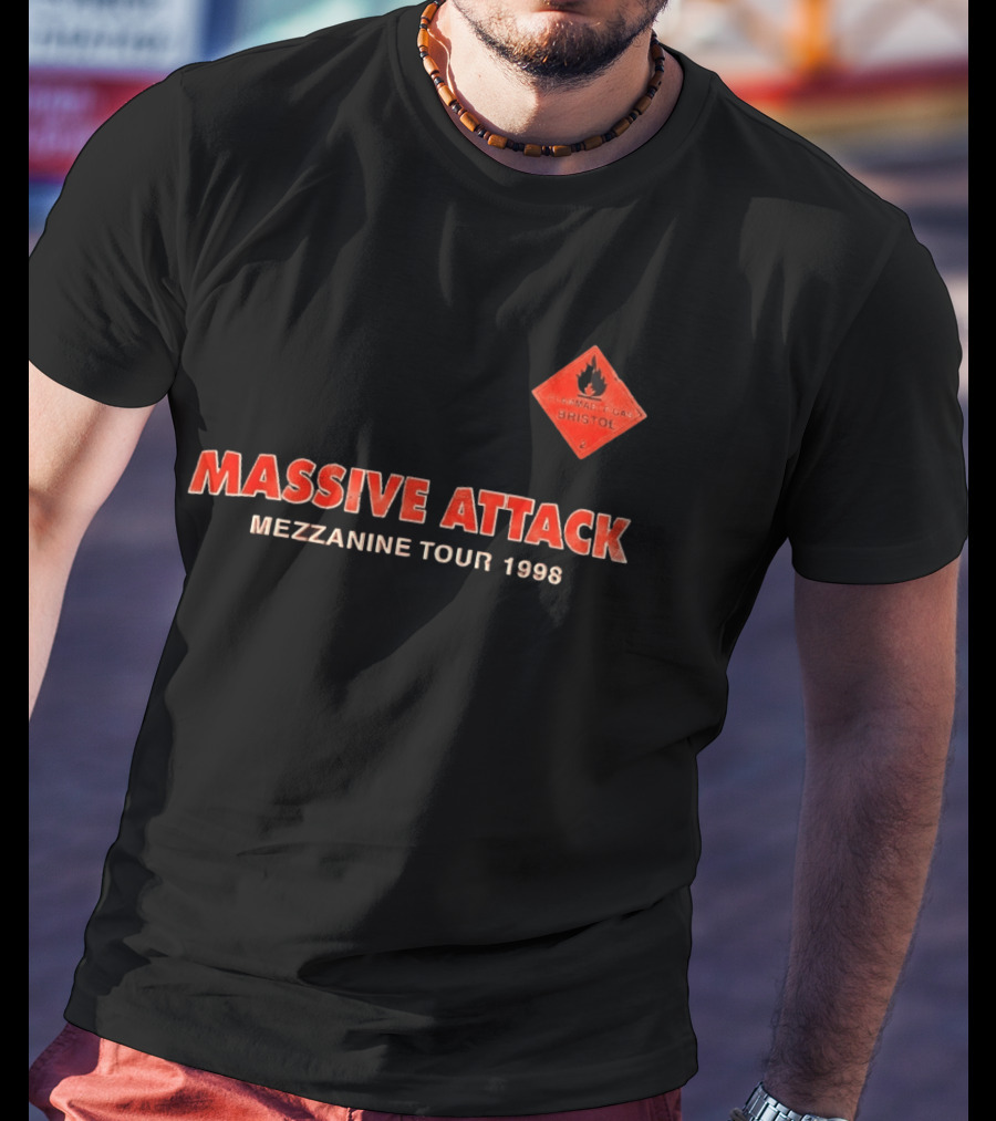 Massive Attack Flammable Gas Bristol Mezzanine Tour 1998 T-Shirt