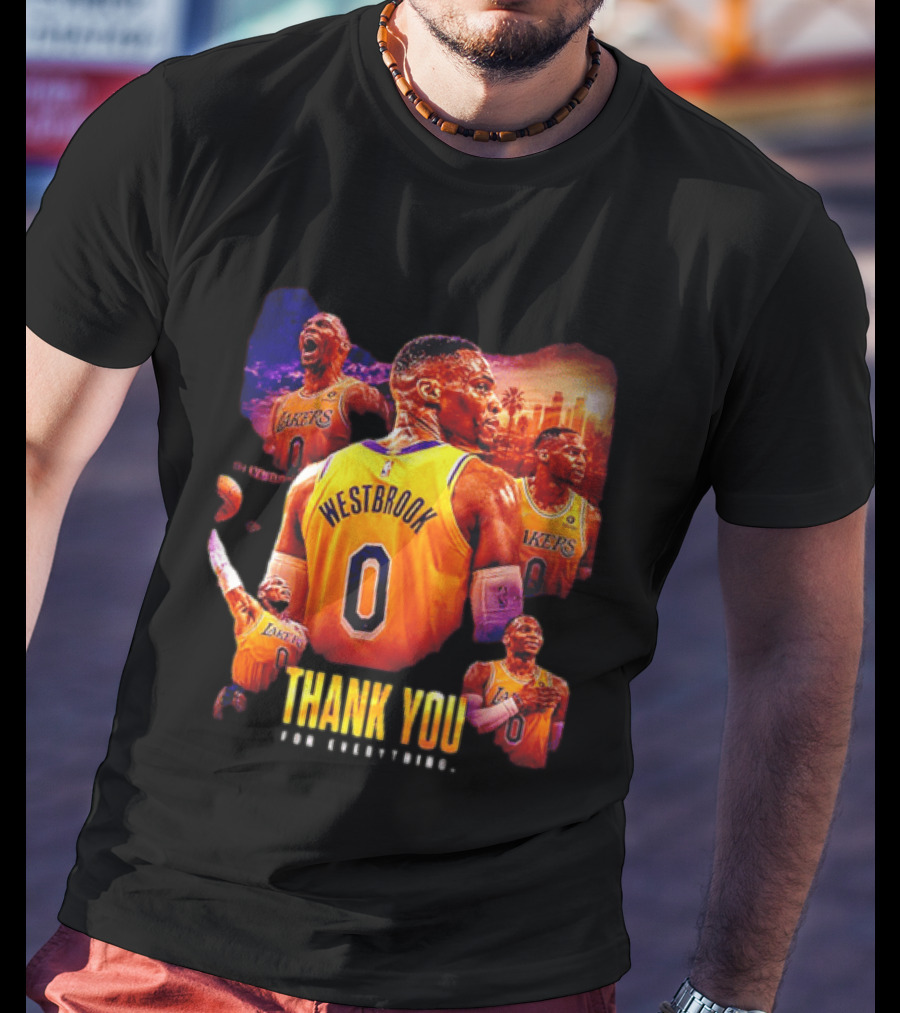 Russell Westbrook Los Angeles Lakers Thank You For Everything T-Shirt