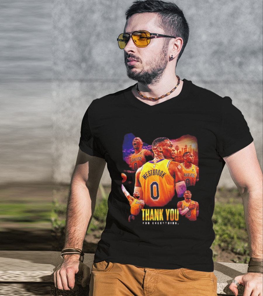Russell Westbrook Los Angeles Lakers Thank You For Everything T-Shirt