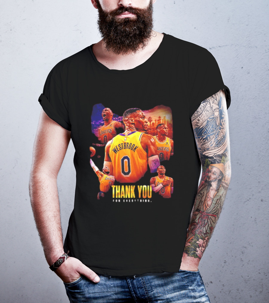 Russell Westbrook Los Angeles Lakers Thank You For Everything T-Shirt