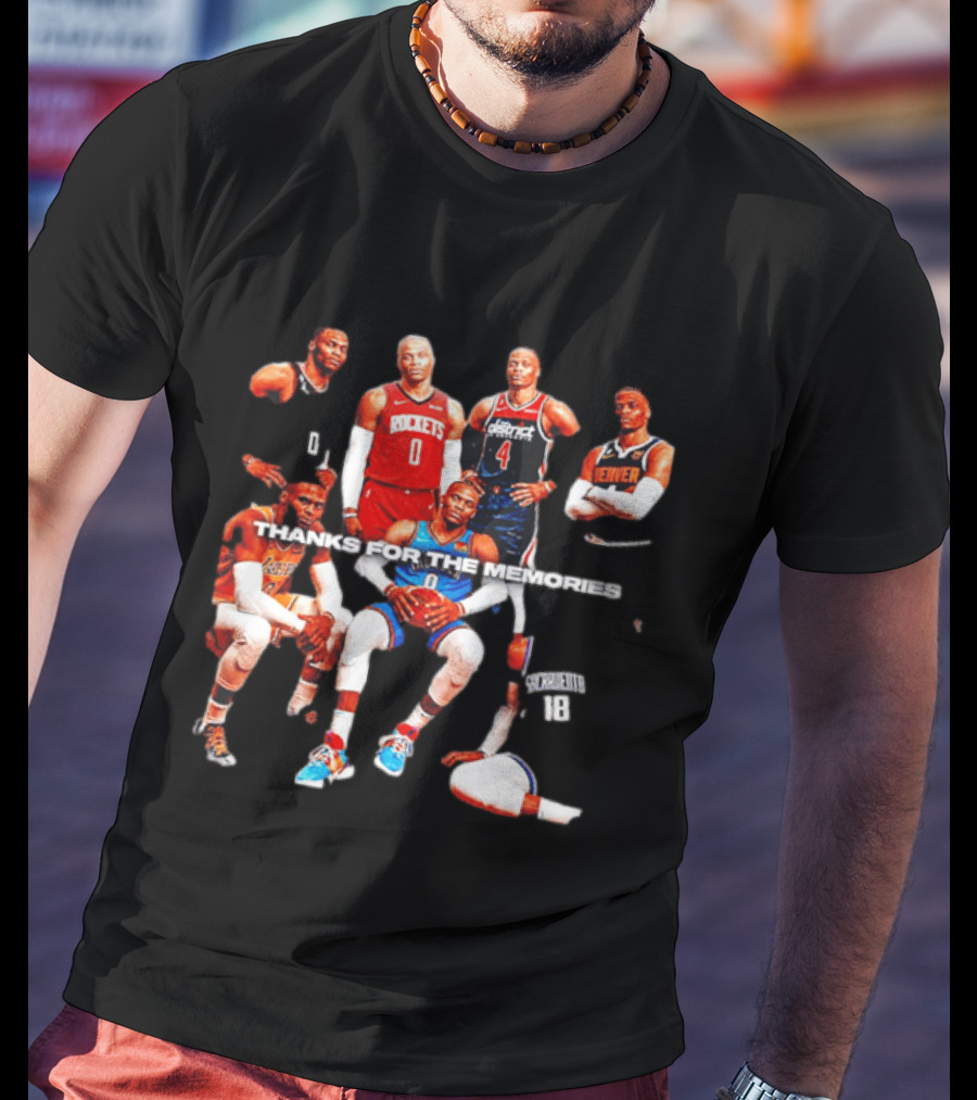 Russell Westbrook Thank You For The Memories OKC Thunder Rockets Wizards Denver T-Shirt