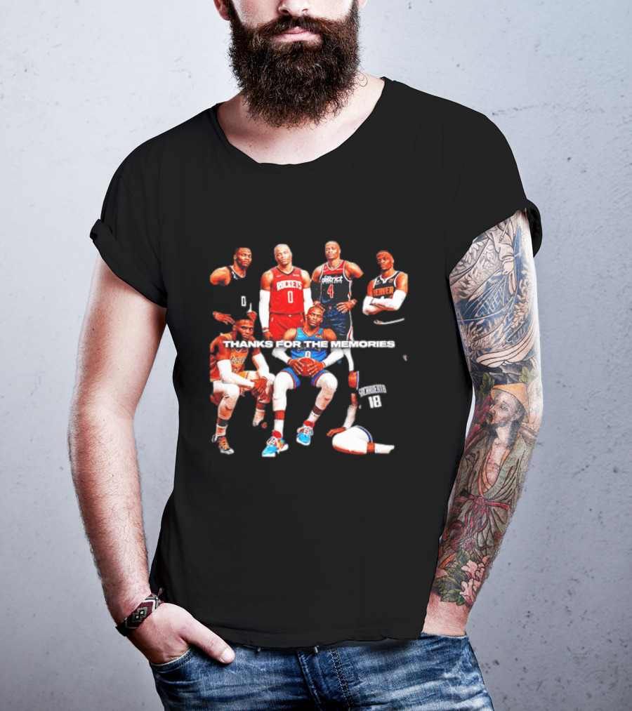 Russell Westbrook Thank You For The Memories OKC Thunder Rockets Wizards Denver T-Shirt