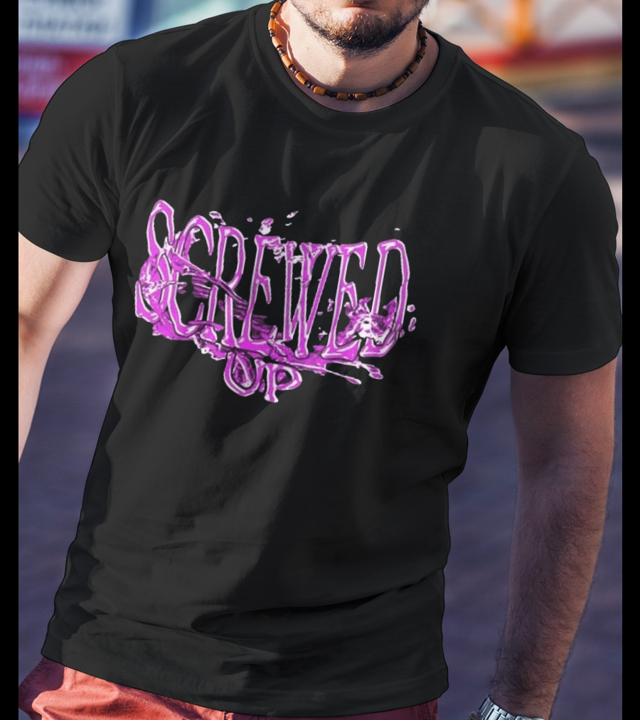 Screwed Up Purp Splash Effect T-Shirt
