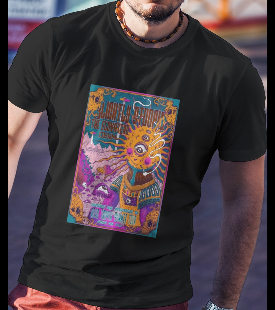 Slightly Stoopid The Elovaters DENM Road Trippin Summer Tour Riverfront Park Harrisburg PA August 13 2026 T-Shirt