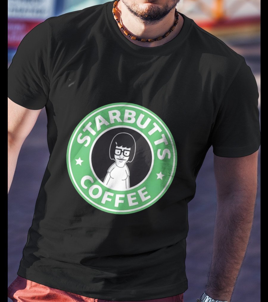 Starbutts Coffee Parody Tina Belcher Green Circular T-Shirt