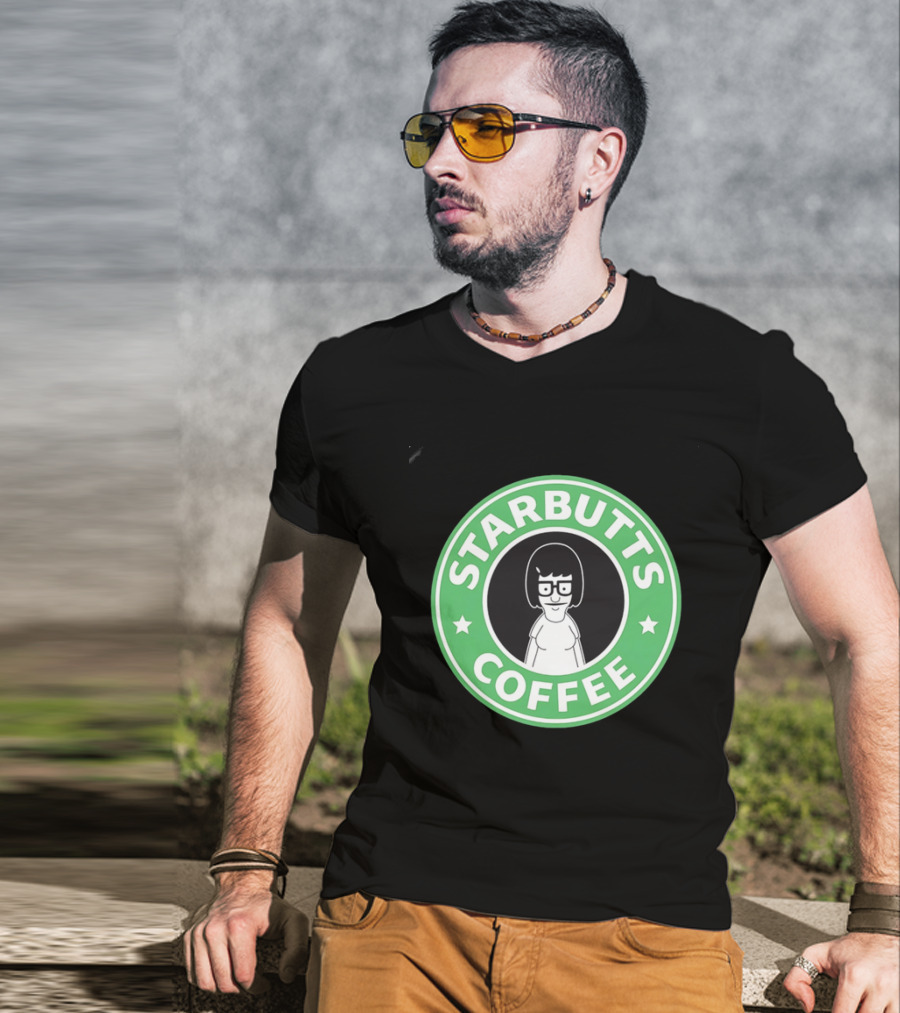 Starbutts Coffee Parody Tina Belcher Green Circular T-Shirt