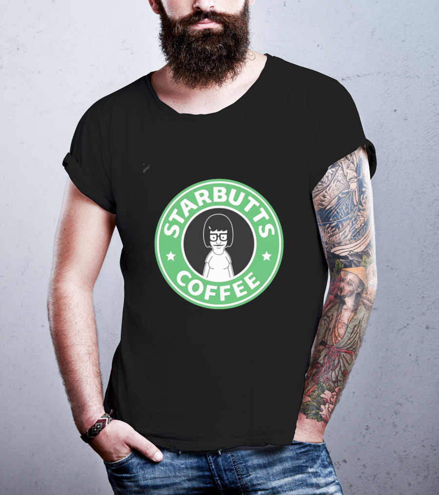 Starbutts Coffee Parody Tina Belcher Green Circular T-Shirt