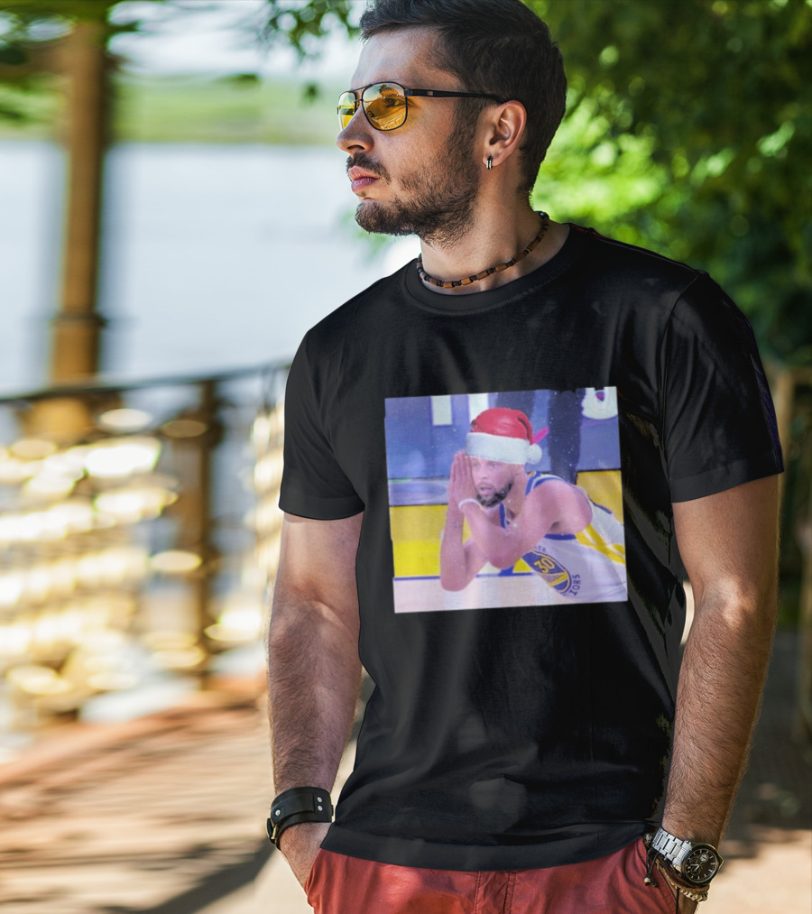Steph Curry Night Night Xmas 2026 Santa Hat Basketball Fan Holiday T-Shirt