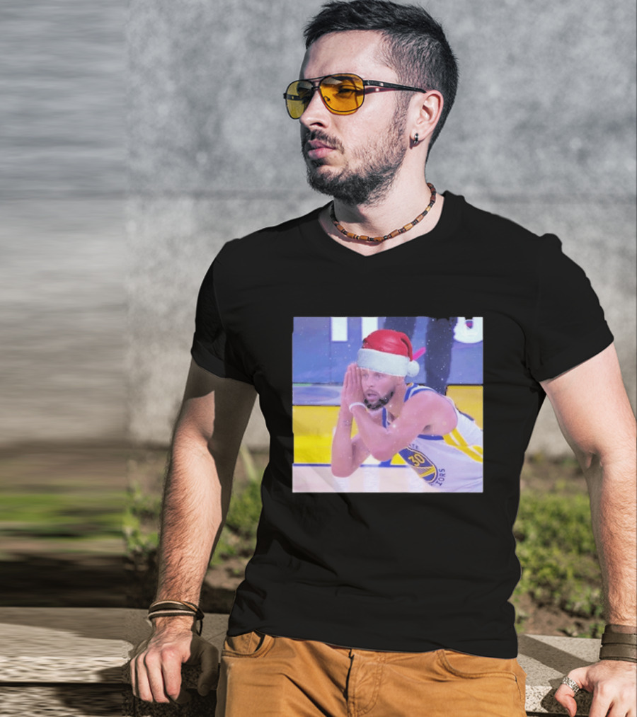 Steph Curry Night Night Xmas 2026 Santa Hat Basketball Fan Holiday T-Shirt