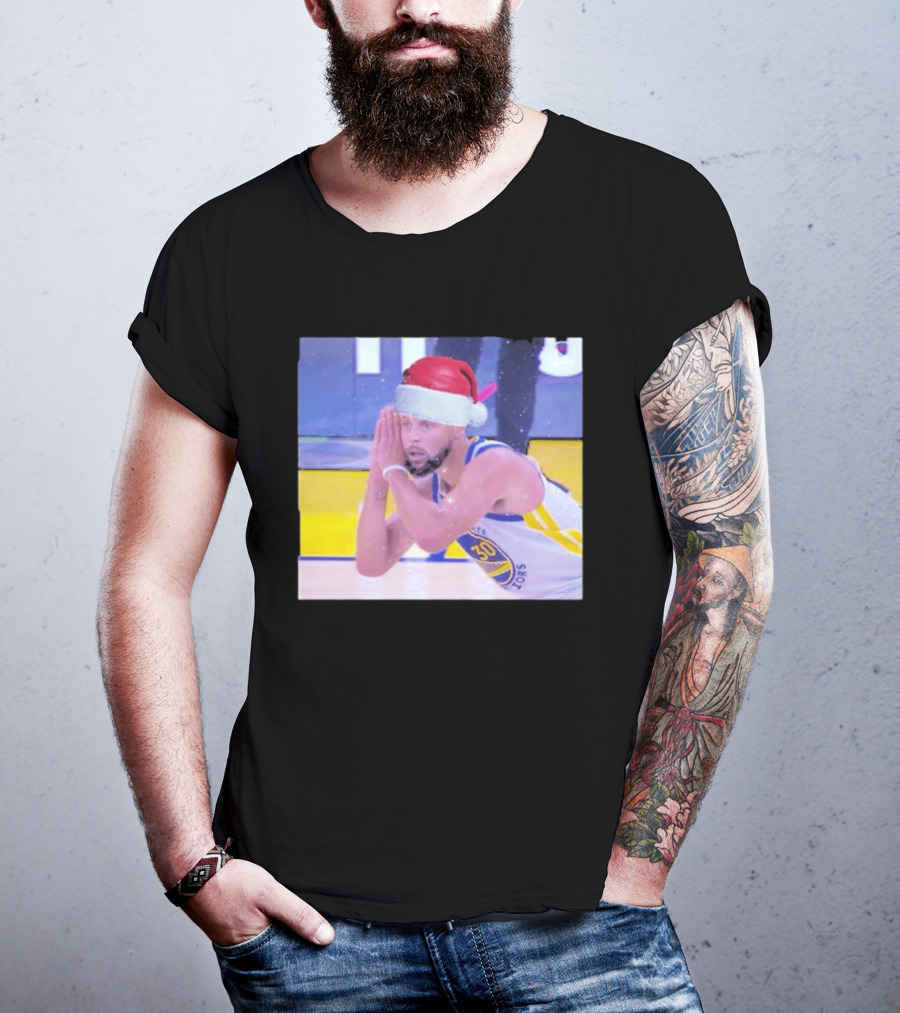 Steph Curry Night Night Xmas 2026 Santa Hat Basketball Fan Holiday T-Shirt