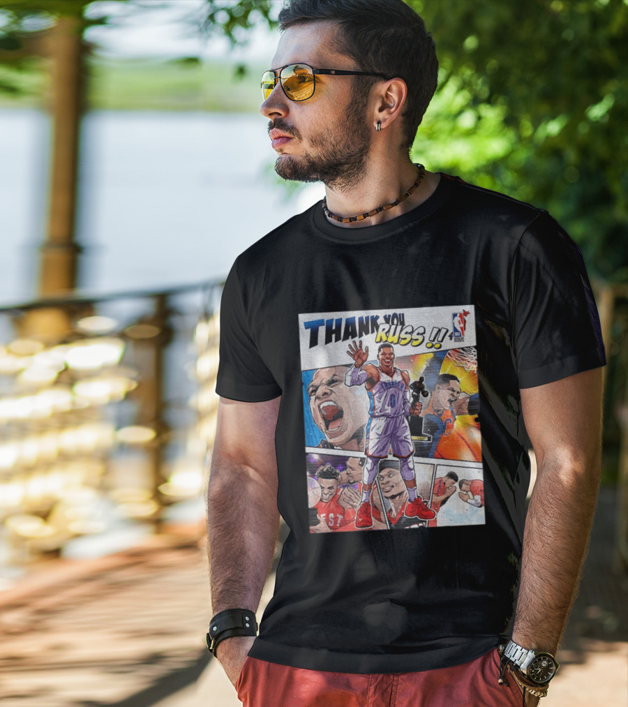 Thank You Russ NBA Tribute Mister Triple Double Legend Iconic Moments T-Shirt