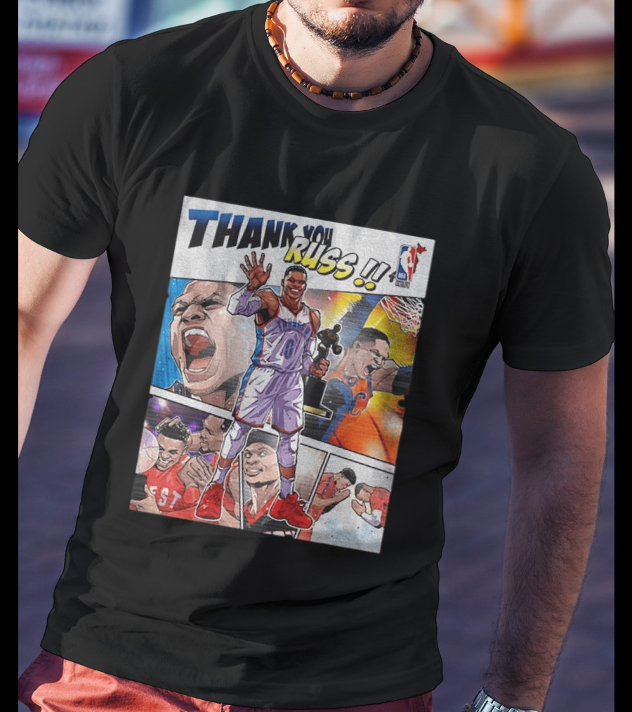 Thank You Russ NBA Tribute Mister Triple Double Legend Iconic Moments T-Shirt