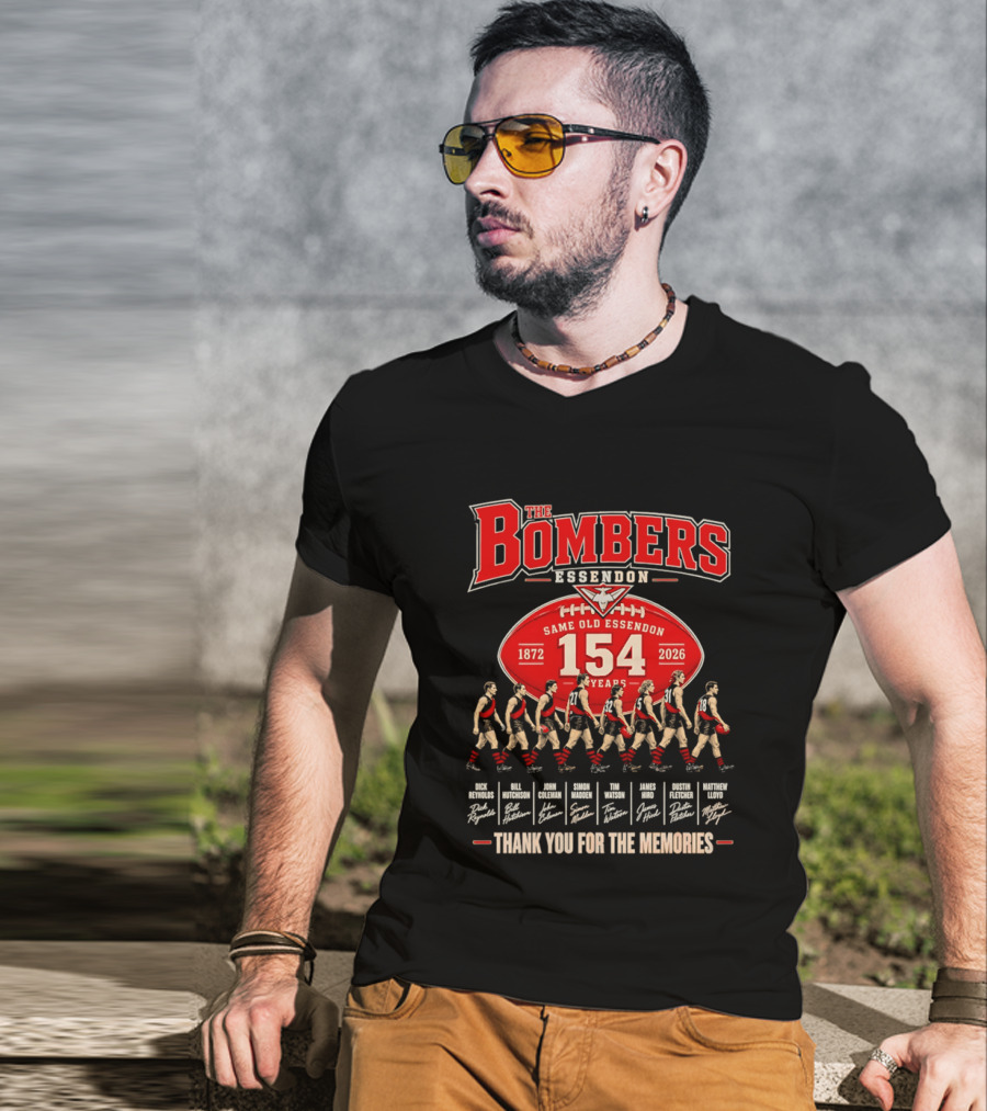The Bombers Essendon 154 Years Same Old Essendon 1872 2026 Thank You For The Memories T-Shirt