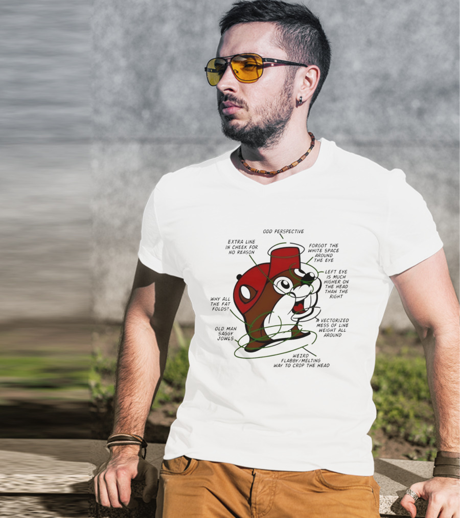 Buc Ee's Odd Perspective Extra Line Vectorized Mess Critique T-Shirt