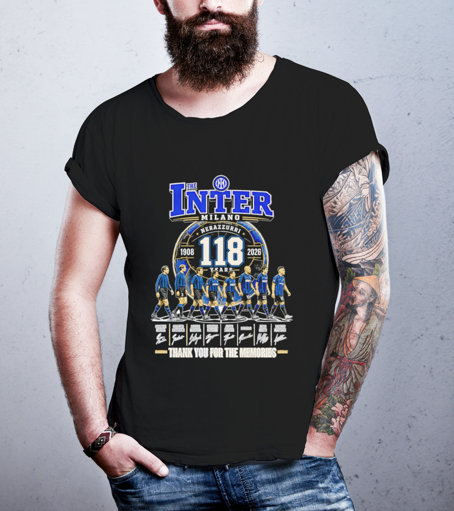 The Inter Milano 118 Years 1908 2026 Nerazzurri Thank You For The Memories T-Shirt
