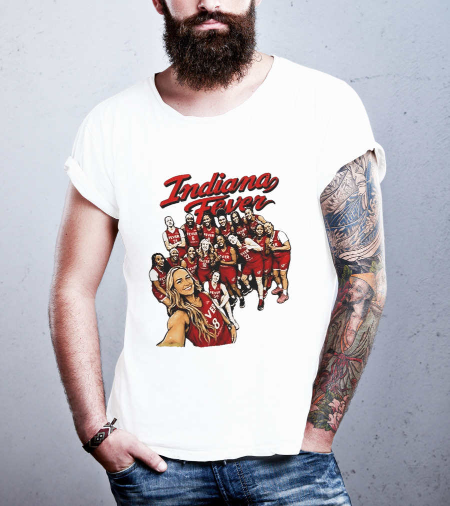 Indiana Fever Team Selfie Caitlin Clark Sophie Cunningham T-Shirt