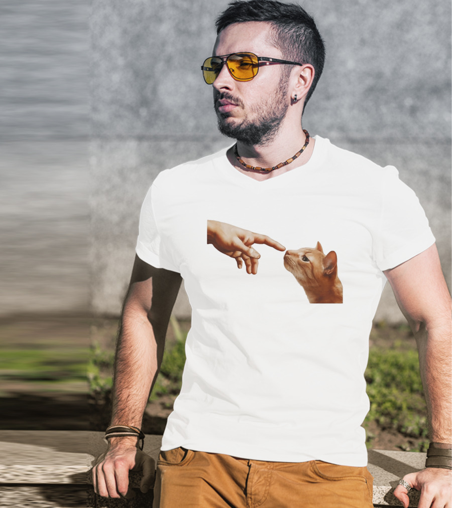 The Creation Of Adam Cat Edition T-Shirt
