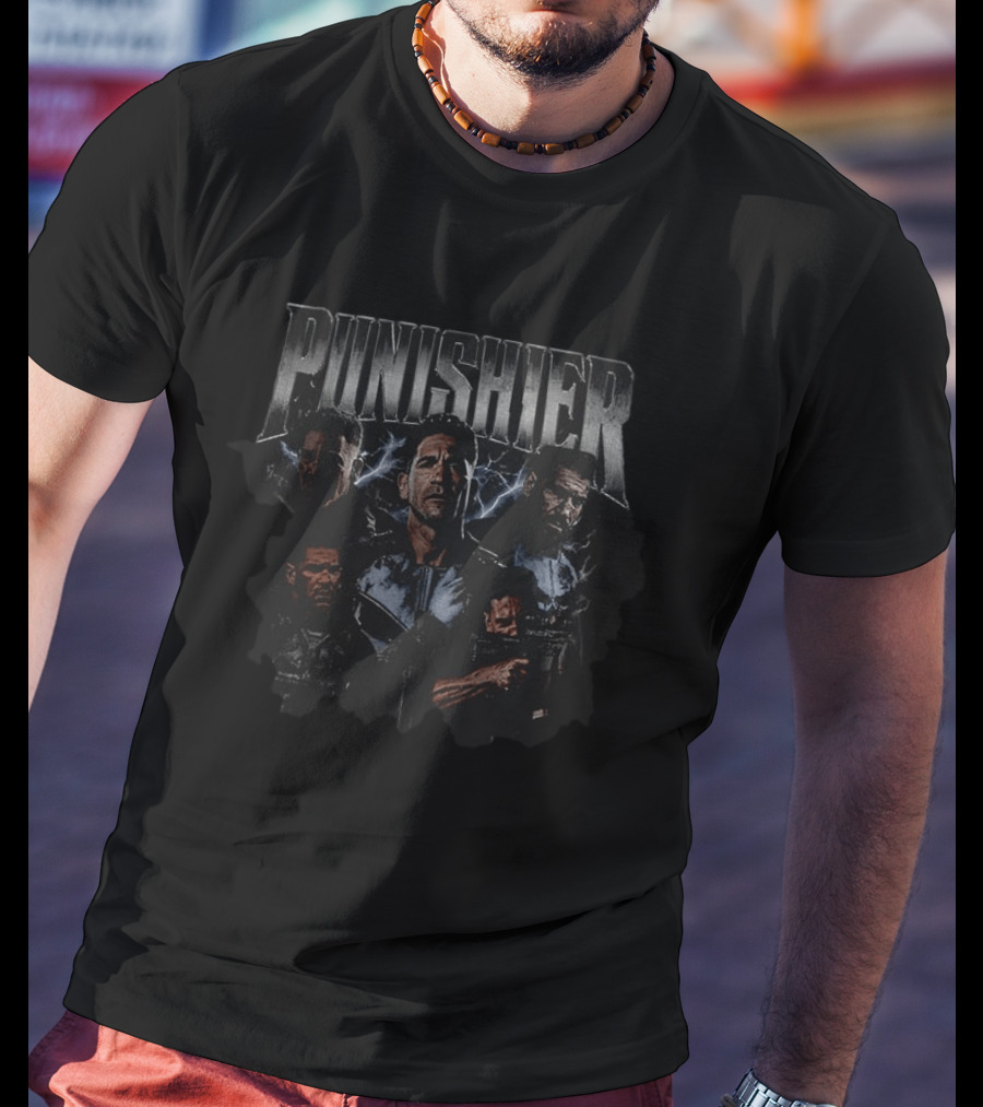 Punisher Bootleg Frank Castle Jon Bernthal Lightning T-Shirt