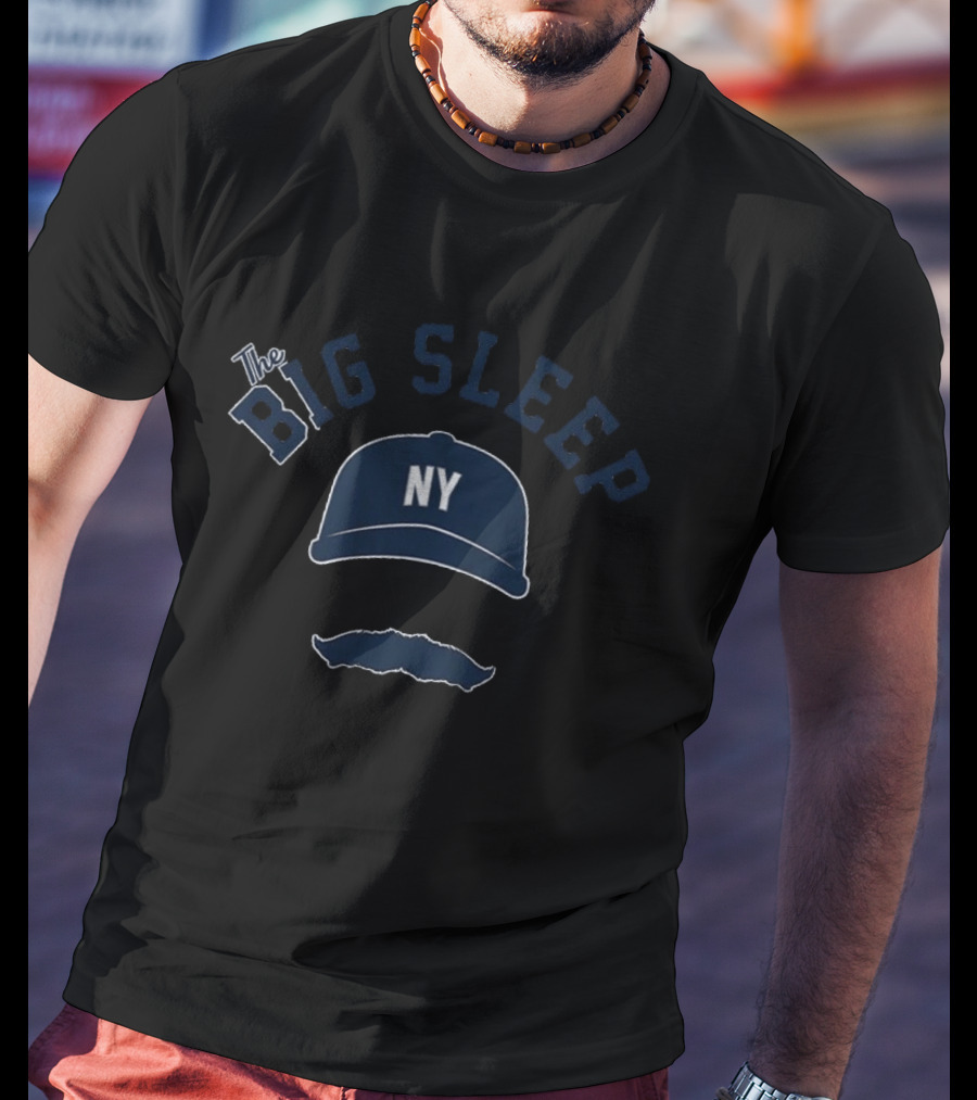 The Big Sleep NY Baseball Cap Moustache T-Shirt
