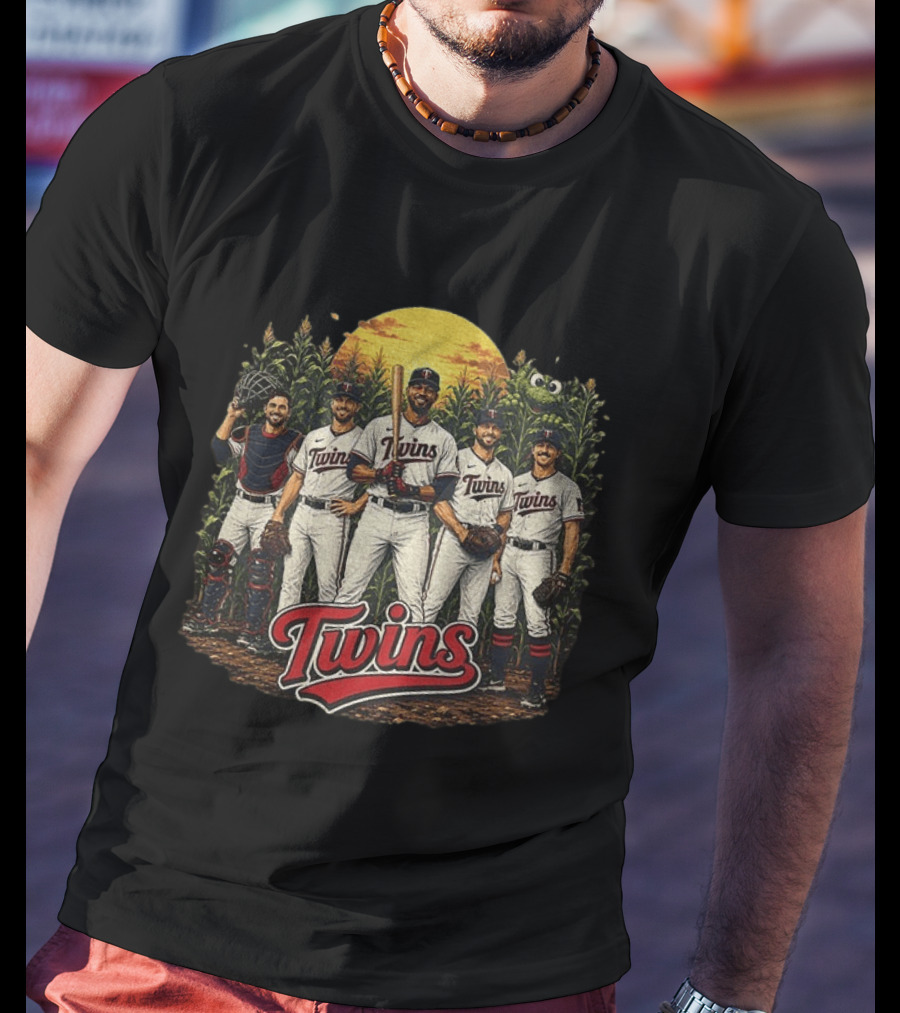 Twins Field Of Dreams Minnesota Twins Game Day Players Cornfield Sunset T-Shirt