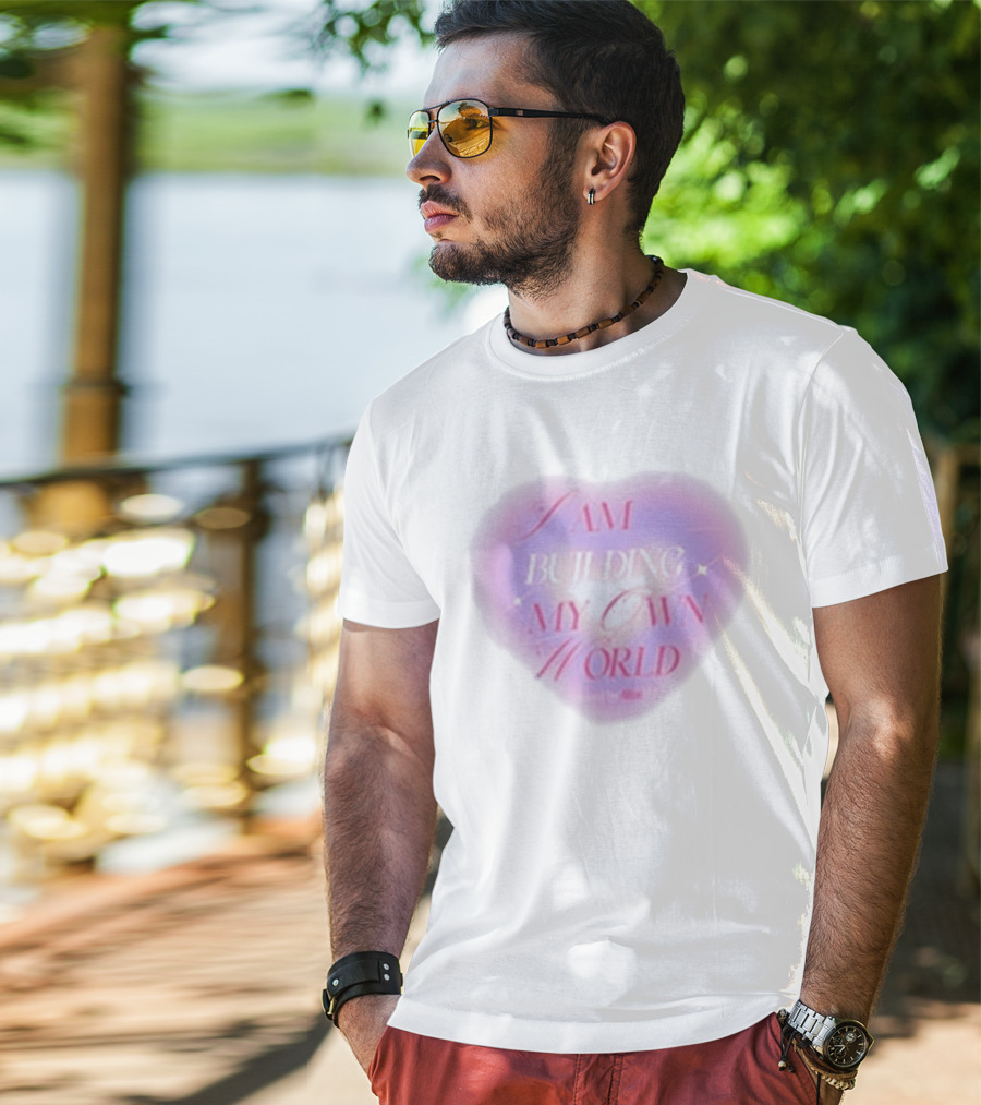 I AM BUILDING MY OWN WORLD Heart Affirmations Hannah Diamond T-Shirt
