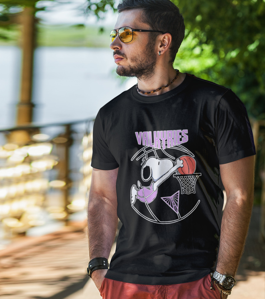 Valkyries Snoopy Basketball Slam Dunk T-Shirt