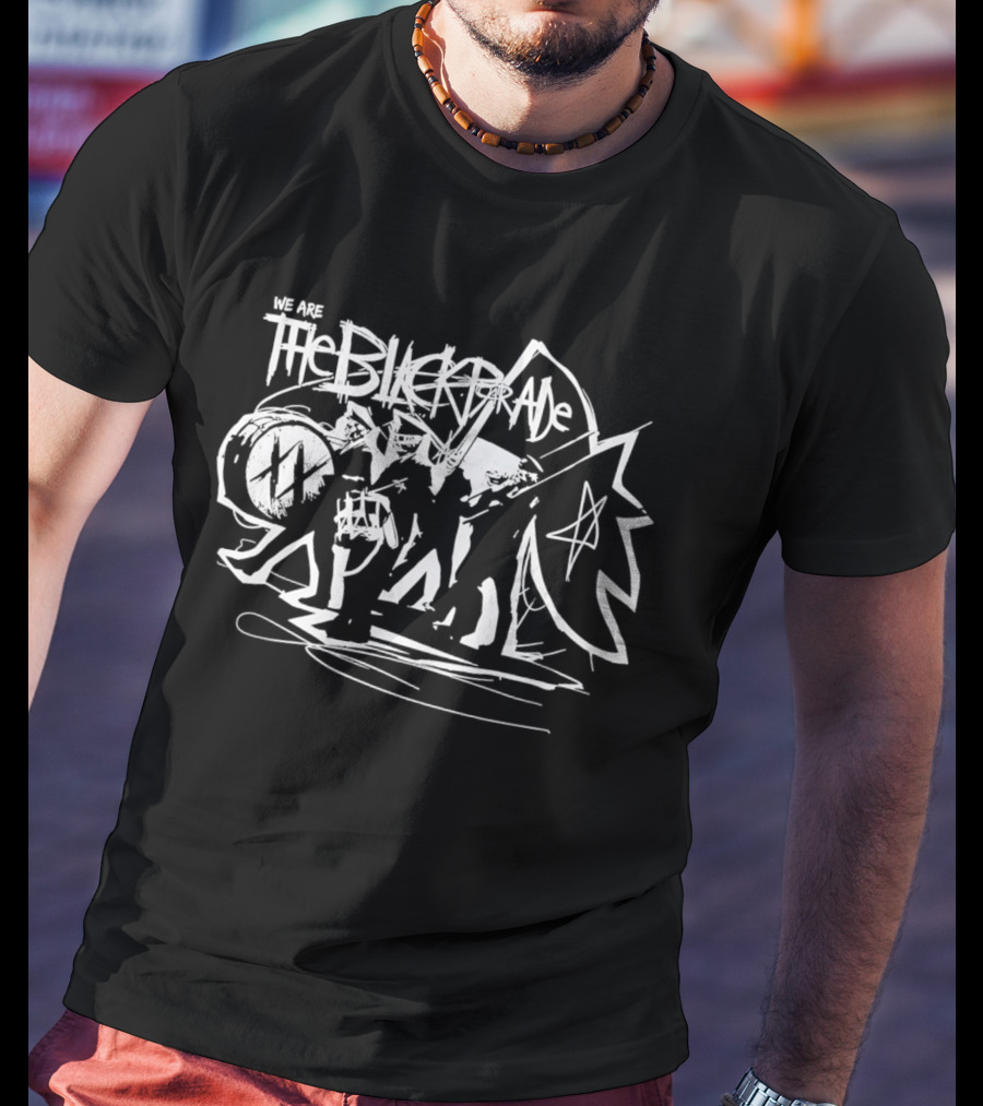 The Black Parade Skeleton Marching Band Drummer Flag Sketch T-Shirt