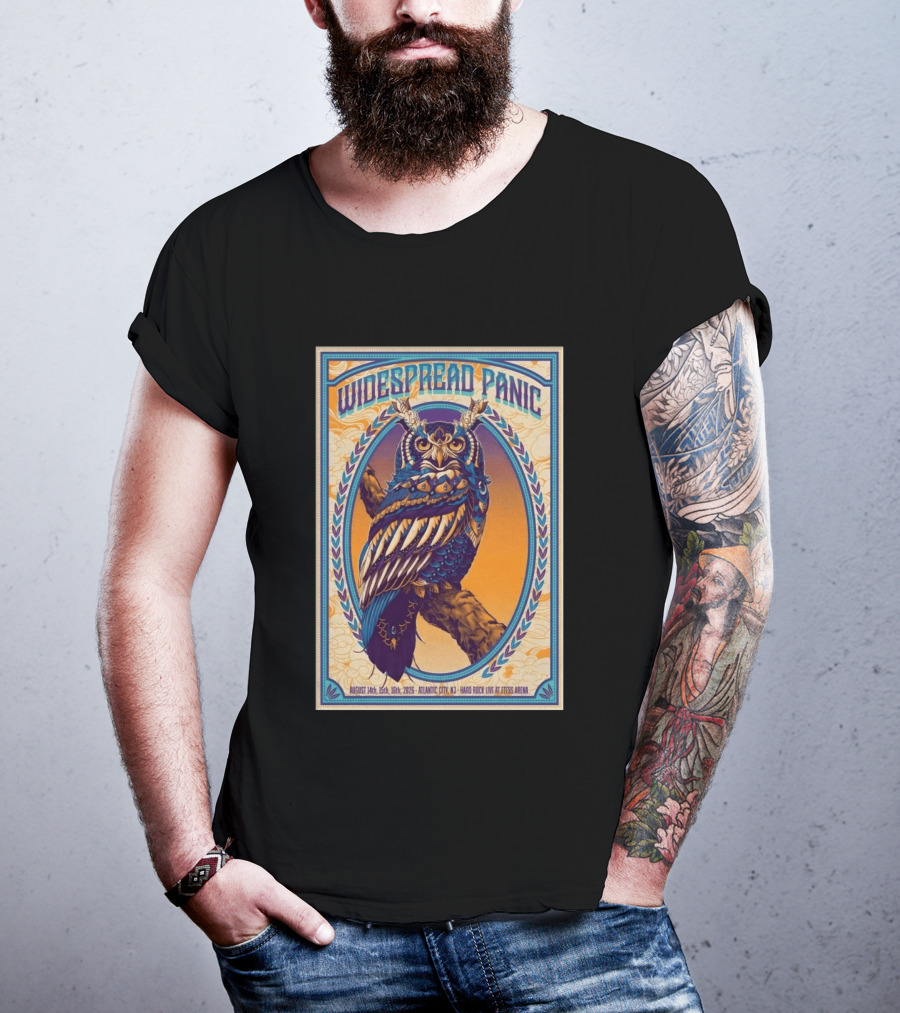 Widespread Panic Atlantic City August 14 16 2026 Hard Rock Live At Etess Arena Owl T-Shirt