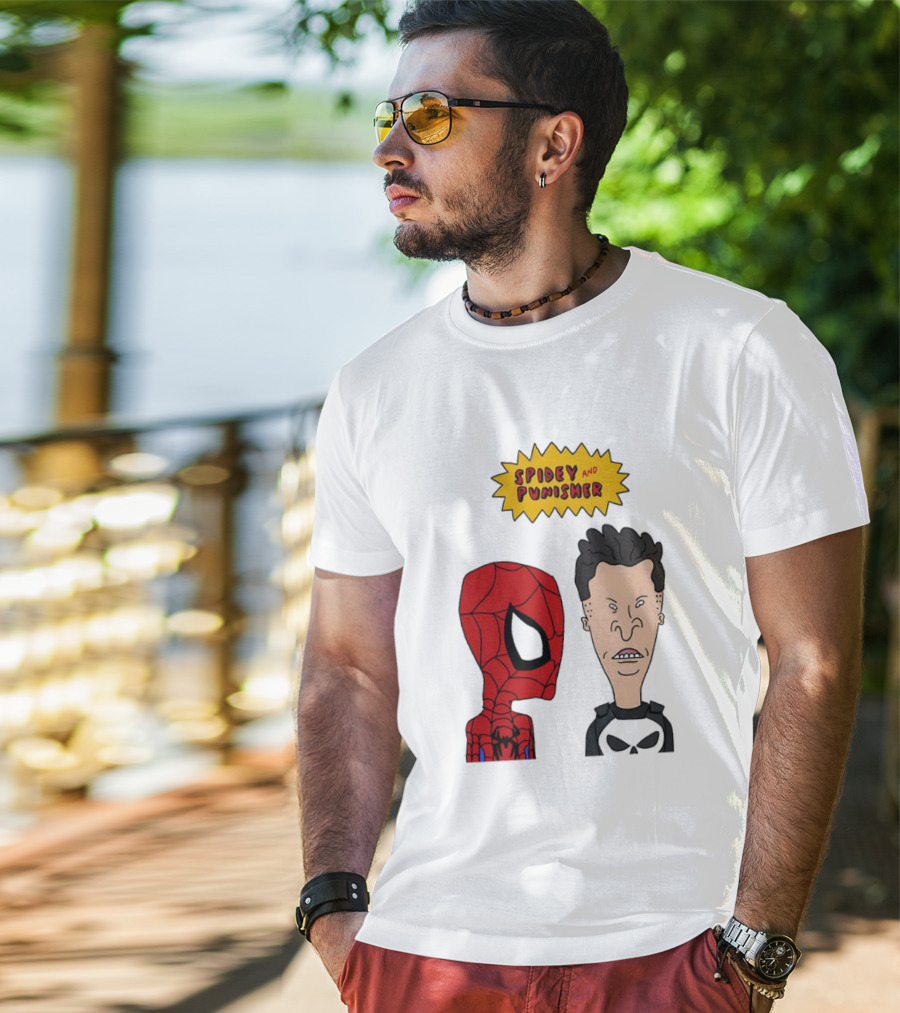 Beavis And Butt Head Spider Man Punisher Parody Marvel Mashup T-Shirt