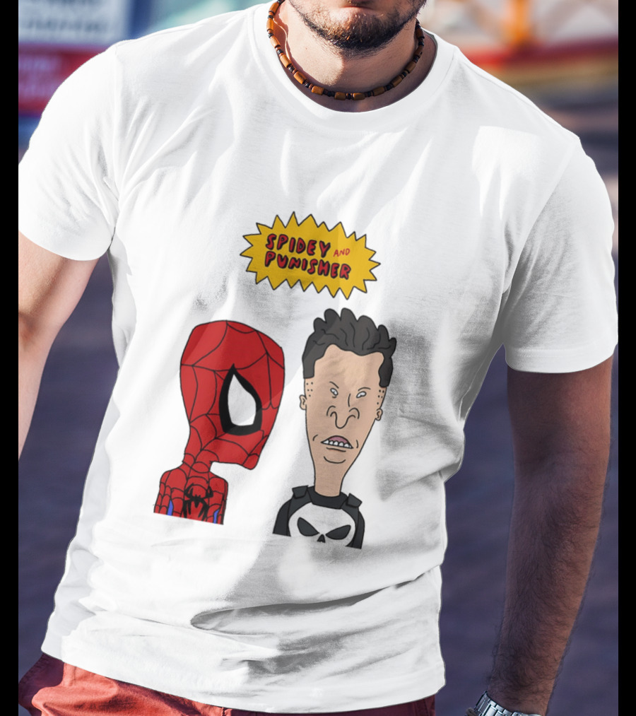 Beavis And Butt Head Spider Man Punisher Parody Marvel Mashup T-Shirt