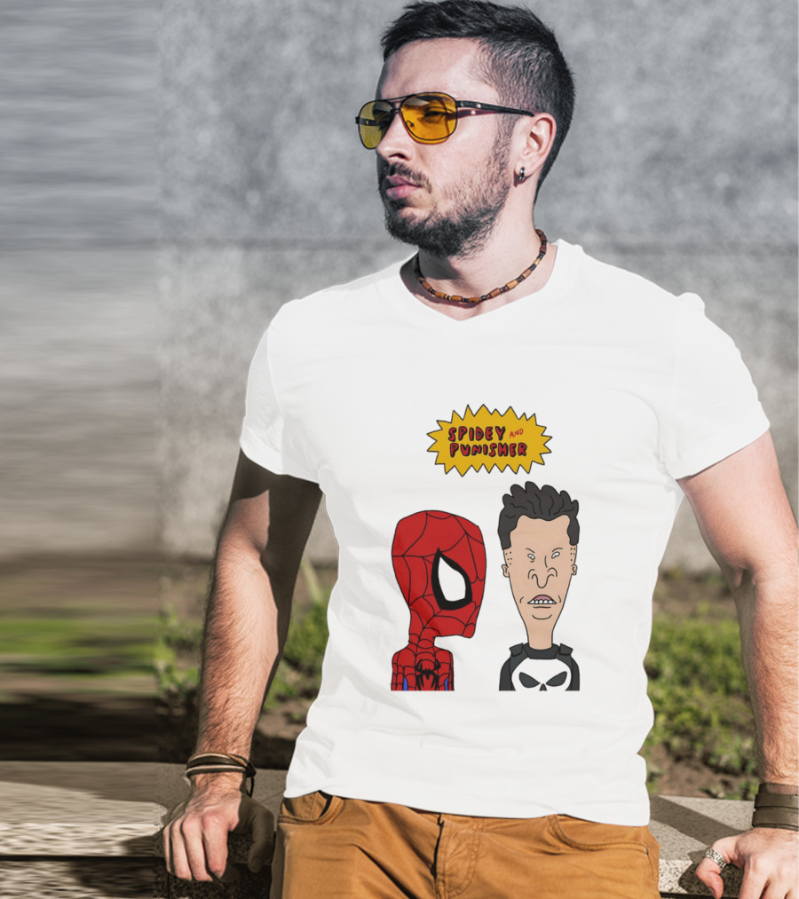 Beavis And Butt Head Spider Man Punisher Parody Marvel Mashup T-Shirt