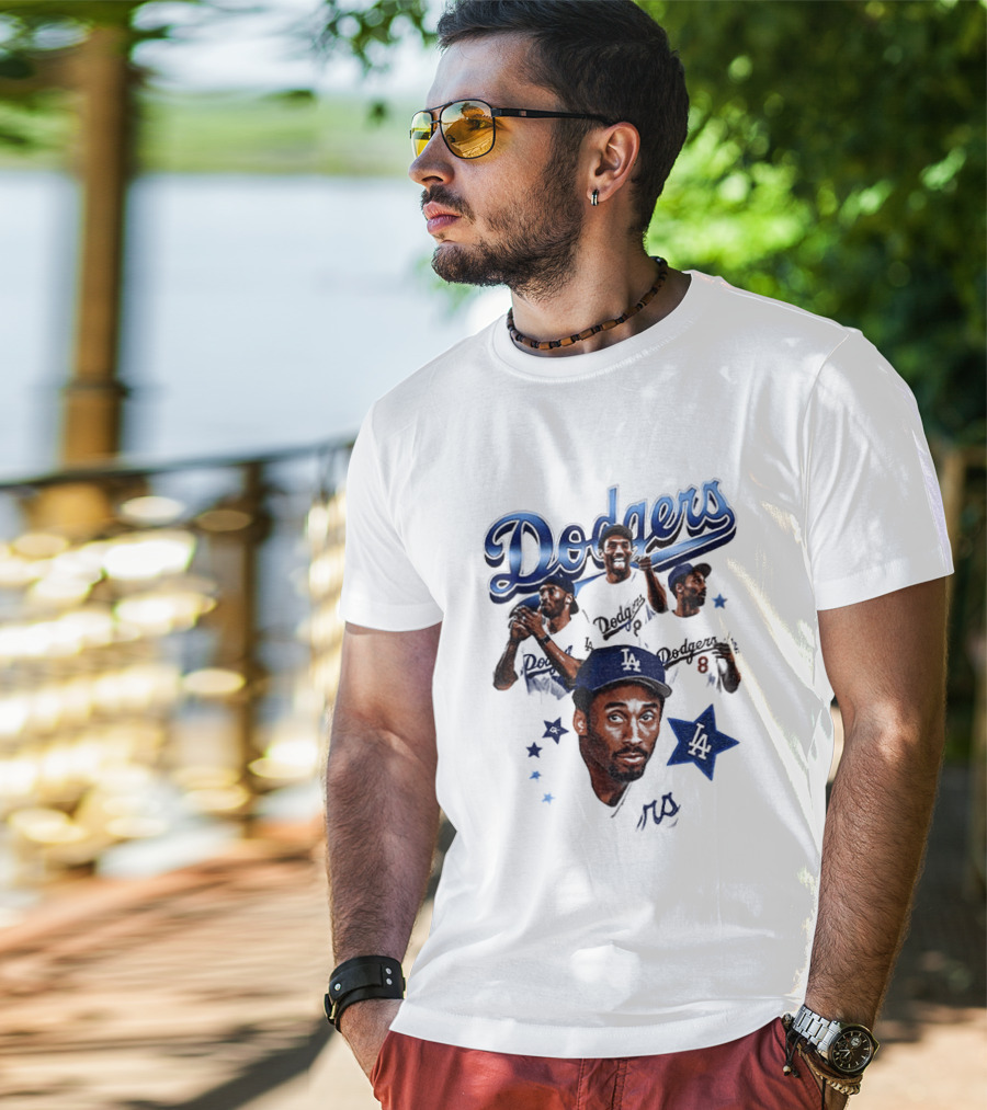 Los Angeles Dodgers Kobe Bryant Tribute Baseball Player Dodgers Jersey White T-Shirt