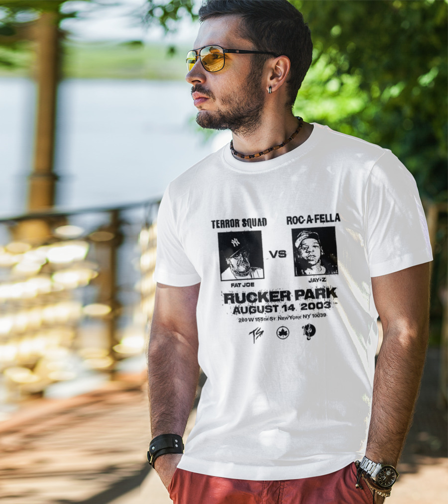 Terror Squad Fat Joe Vs Roc A Fella Jay Z Rucker Park August 30 2003 34th Annual Entertainer's Basketball Classic NYC T-Shirt
