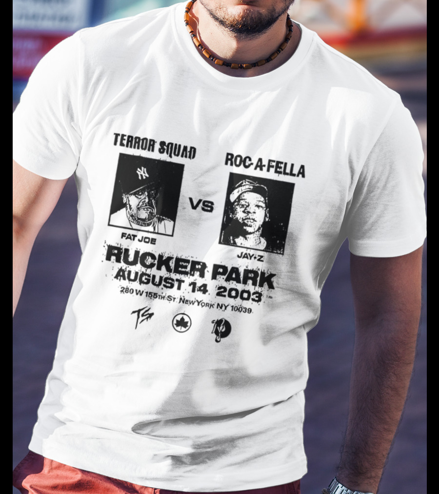 Terror Squad Fat Joe Vs Roc A Fella Jay Z Rucker Park August 30 2003 34th Annual Entertainer's Basketball Classic NYC T-Shirt