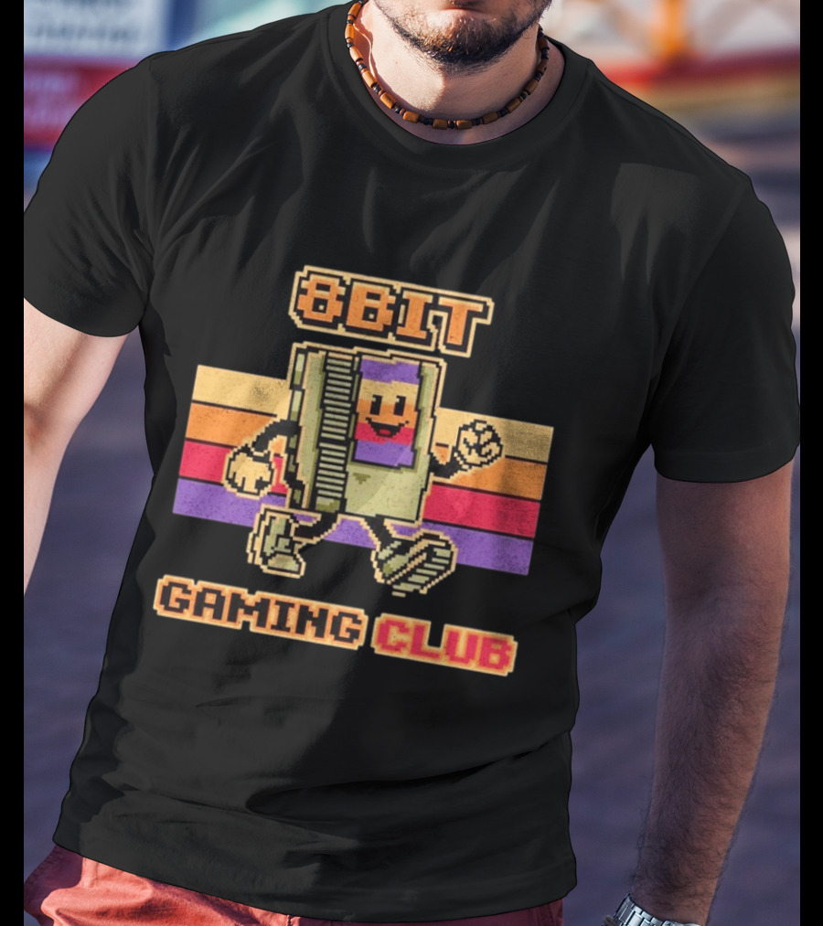 8bit Gaming Club Pixel Cartridge Retro Gamer T-Shirt