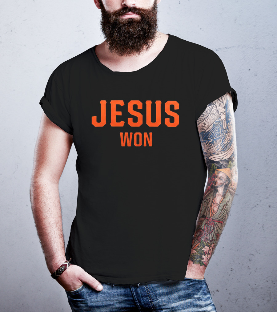New York Giants 2026 Jesus Won Victory Celebration T-Shirt