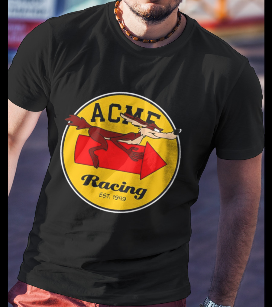 Acme Racing Wile E. Coyote Rocket Est 1949 Retro Cartoon T-Shirt