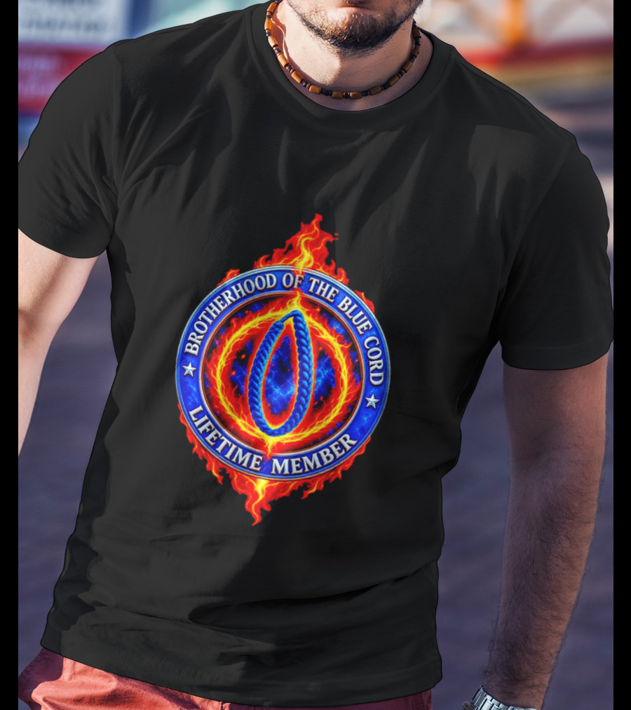 Brotherhood Of The Blue Cord Lifetime Member Fire Ring T-Shirt