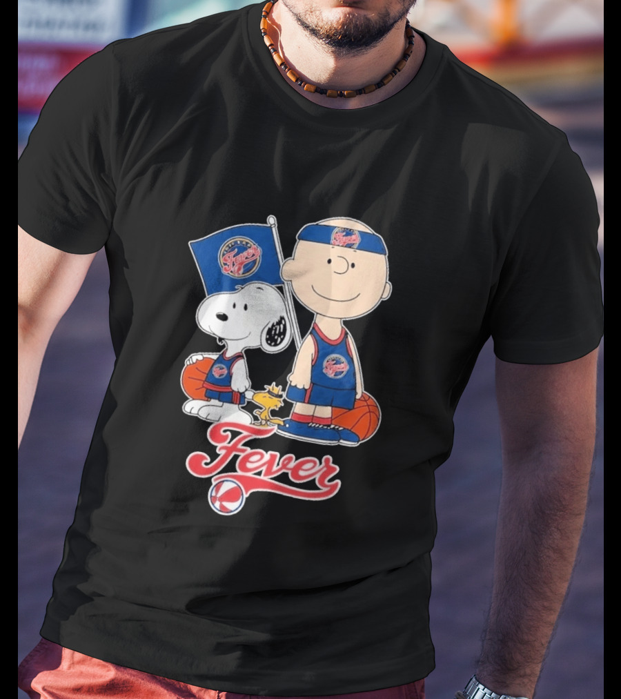 Indiana Fever Charlie Brown Snoopy WNBA Basketball Fever T-Shirt