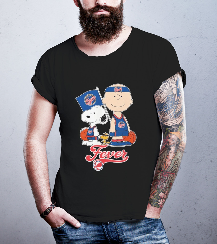 Indiana Fever Charlie Brown Snoopy WNBA Basketball Fever T-Shirt