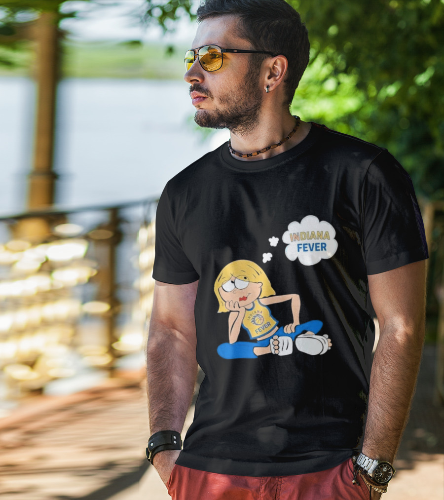 WNBA Indiana Fever Blonde Girl Cartoon Thought Bubble T-Shirt