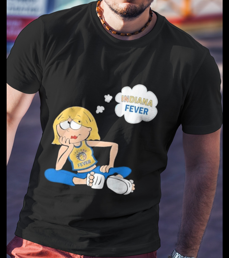 WNBA Indiana Fever Blonde Girl Cartoon Thought Bubble T-Shirt
