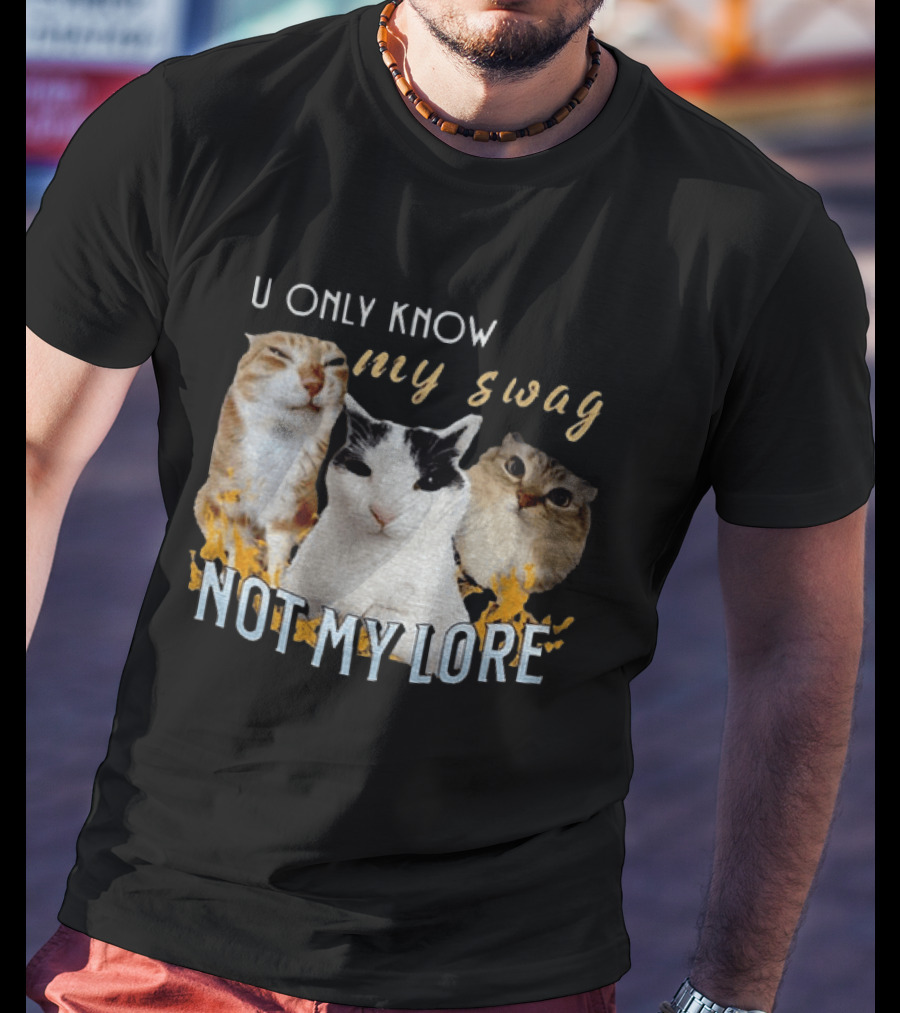 U Only Know My Swag Not My Lore Funny Cat Trio T-Shirt