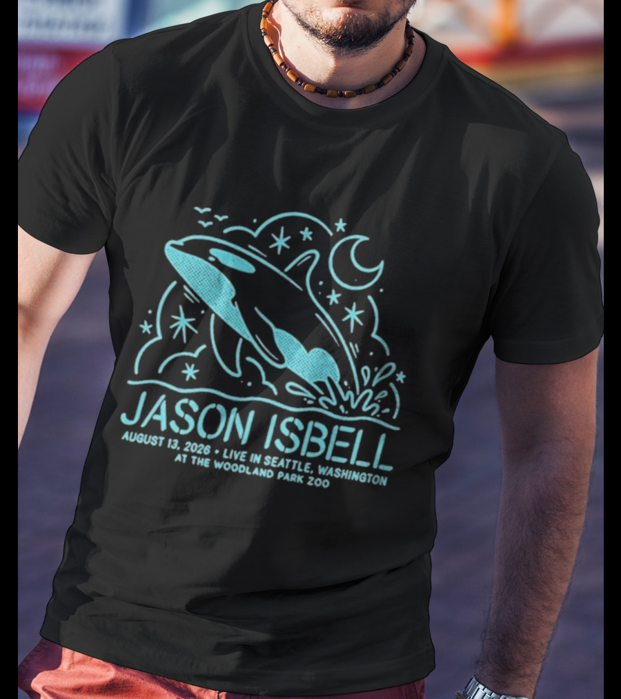 Jason Isbell Aug 13 2026 Seattle Woodland Park Zoo Whale Moon Stars T-Shirt