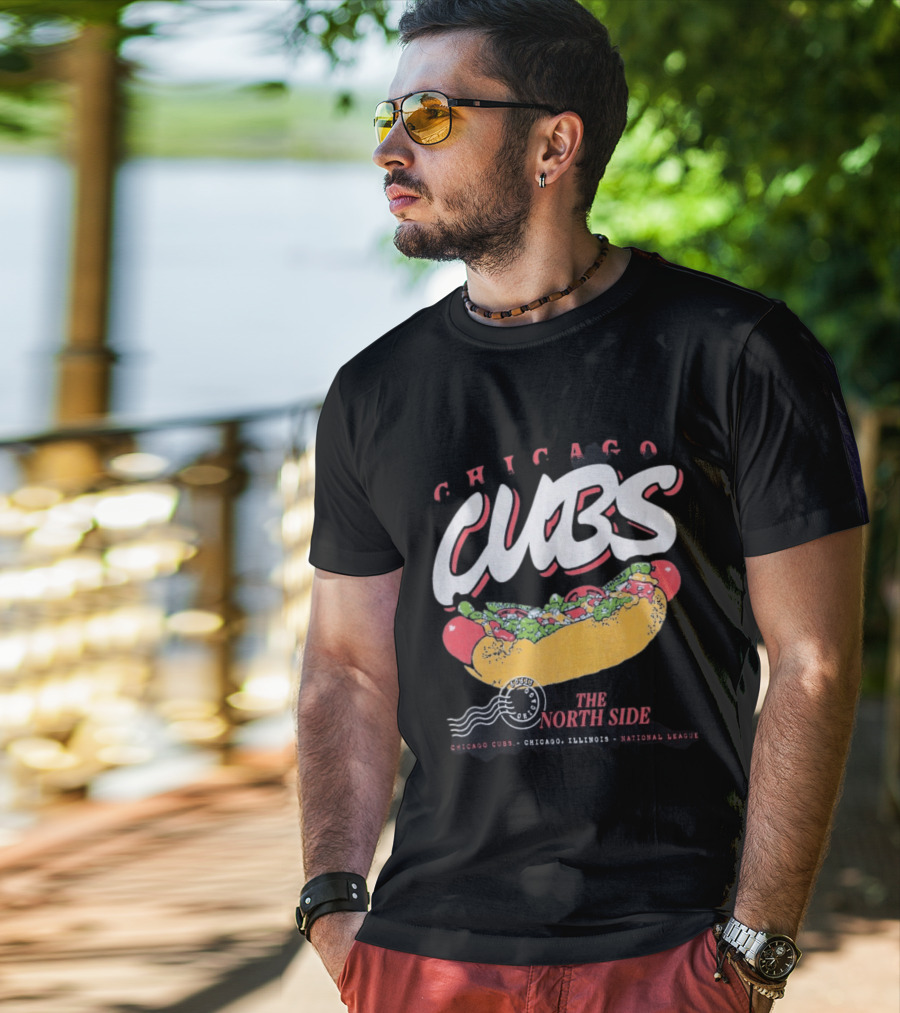 Chicago Cubs The North Side Hot Dog Chicago Illinois National League T-Shirt