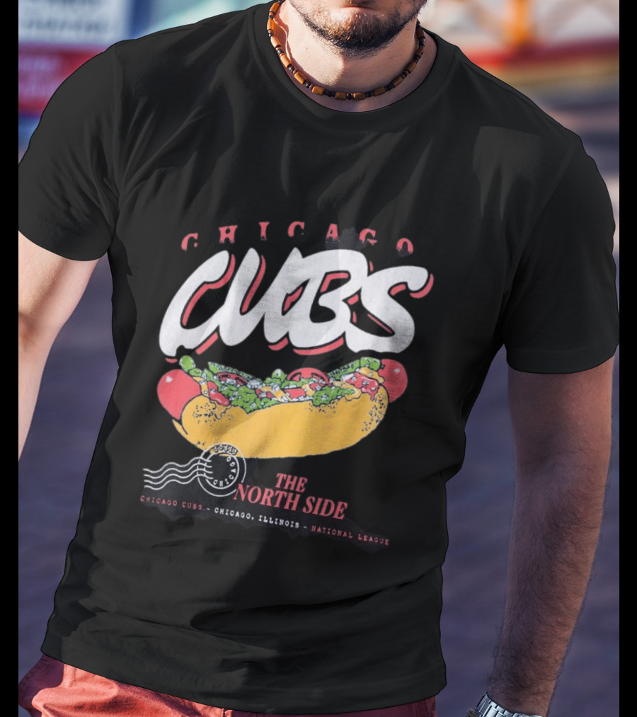 Chicago Cubs The North Side Hot Dog Chicago Illinois National League T-Shirt