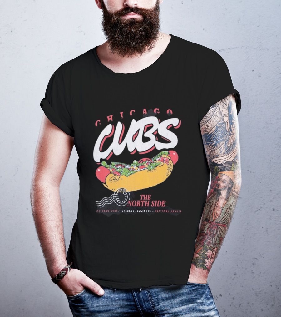 Chicago Cubs The North Side Hot Dog Chicago Illinois National League T-Shirt