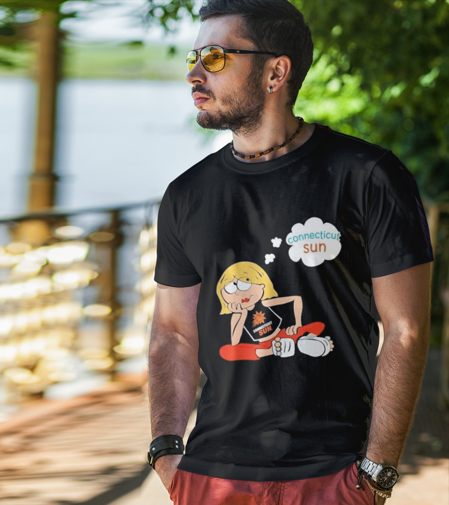 Connecticut Sun WNBA Cartoon Blonde Girl Thought Bubble T-Shirt