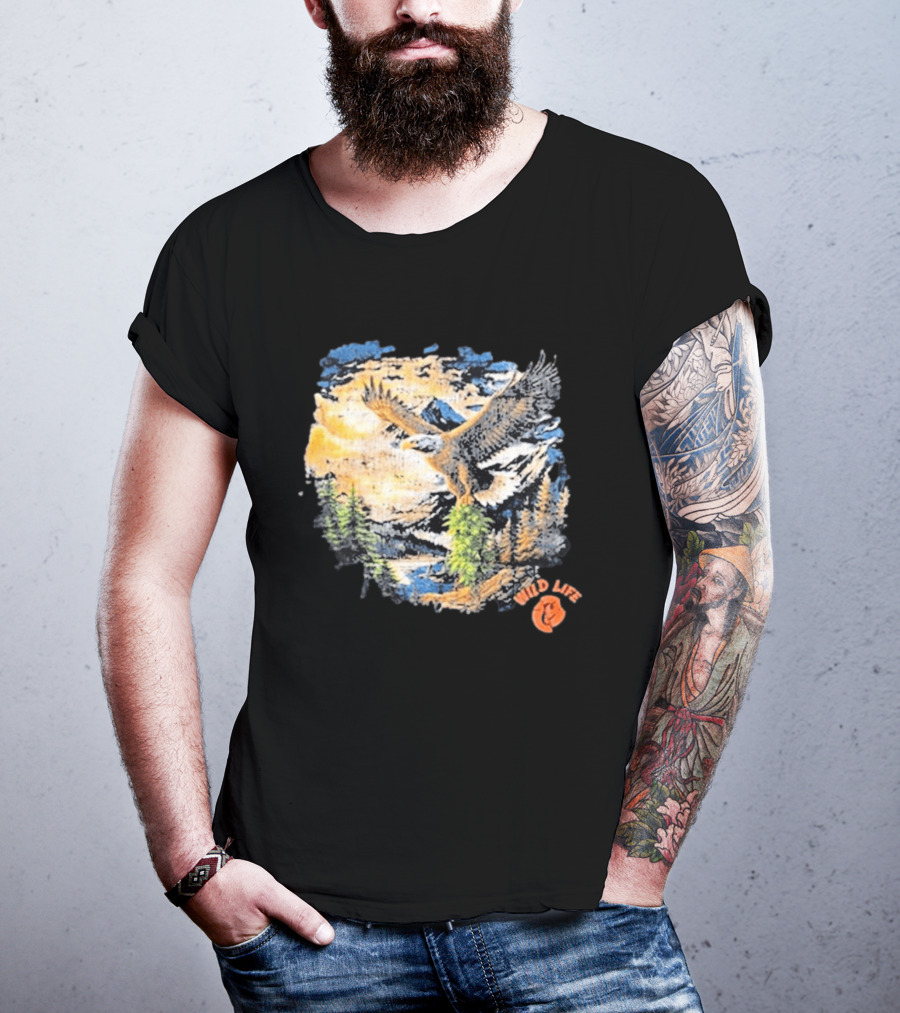Cookies X Wildlife Soaring Eagle Mountain Scene T-Shirt