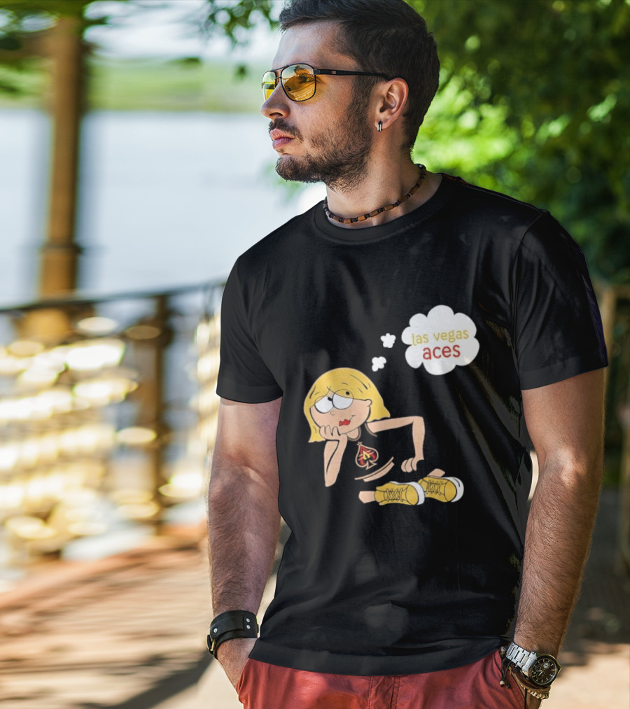Las Vegas Aces WNBA Blonde Cartoon Girl Thought Bubble T-Shirt